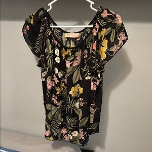 Philosophy Black Floral Women's Top